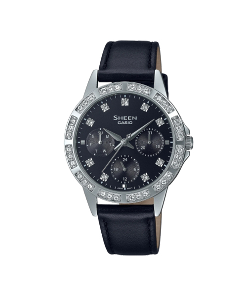 CASIO SHEEN นาฬิกาข้อมือ นาฬิกากันน้ำ นาฬิกาของแท้ ประกันศูนย์ CMG 1 ปี รุ่น SHE-3517L-1A นาฬิกาสีดำ