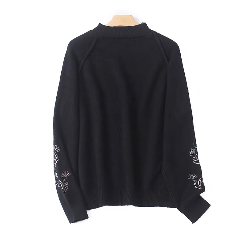 เสื้อหนาวไหมพรม ไหมพรมถัก เนื้อไหม นุ่ม สวย งานปักปลายแขน