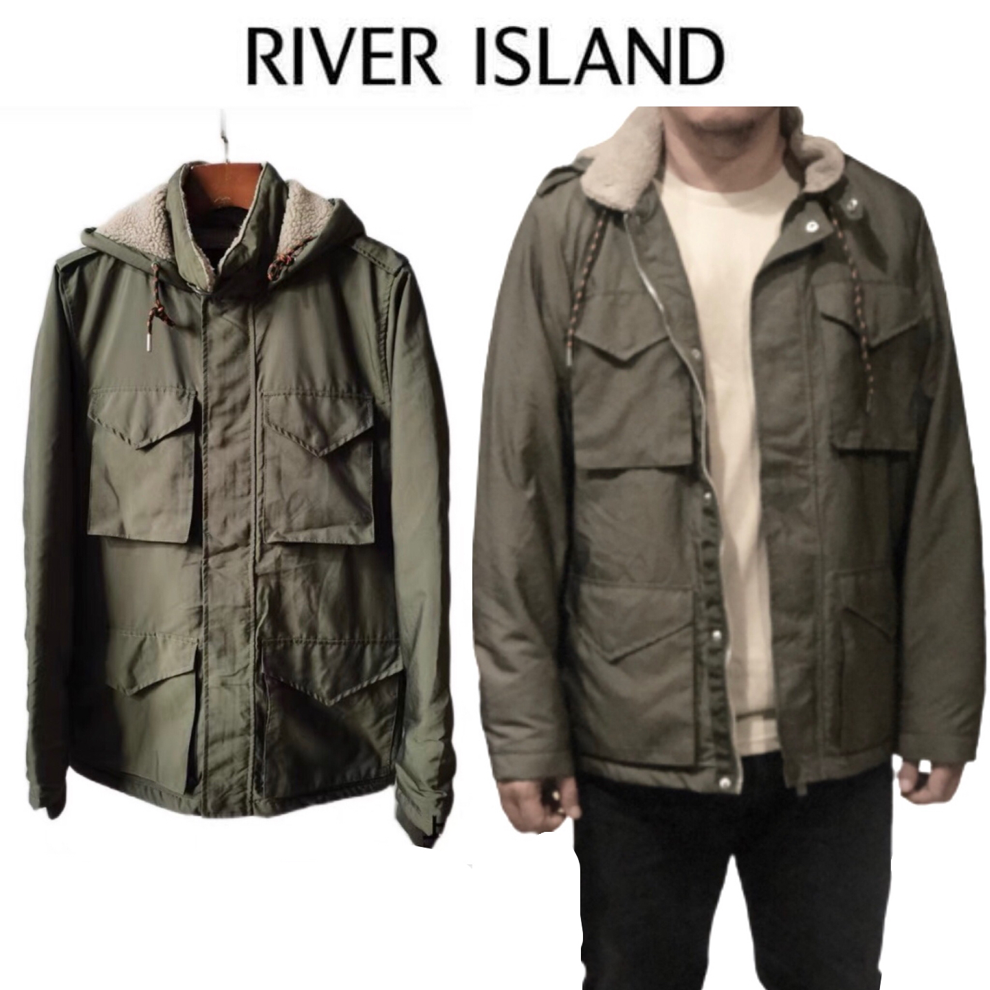River Island เสื้อทหาร เสื้อฮู้ด เสื้อนอกแนวทหาร แพทเทินสวย เท่ห์มาก คะ ลายพราง