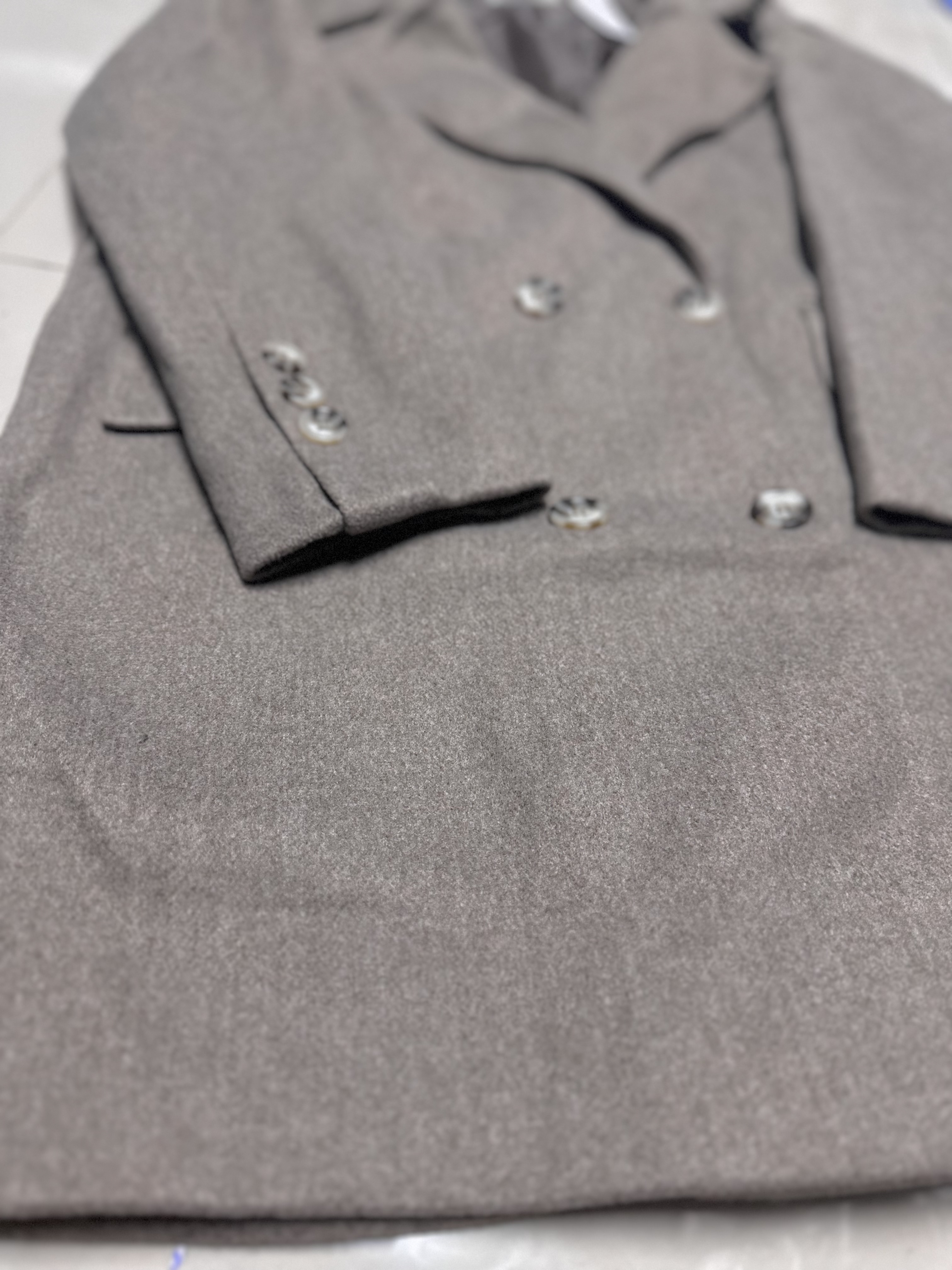 House brand เสื้อโค้ท เสื้อกันหนาว เนื้อผ้าสักหลาดวูล สีน้ำตาลอ่อน แบรนด์ HOUSE BRAND