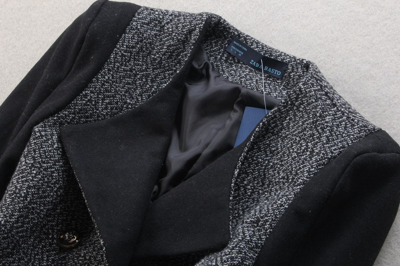 Zaba basto เสื้อสูท เสื้อคลุม สูท สีเทาดำ แบรนด์เนม ZABA BASTO แต่งแขนดำ กระดุม ผ่าหน้า สวยหรูคะ SizeM