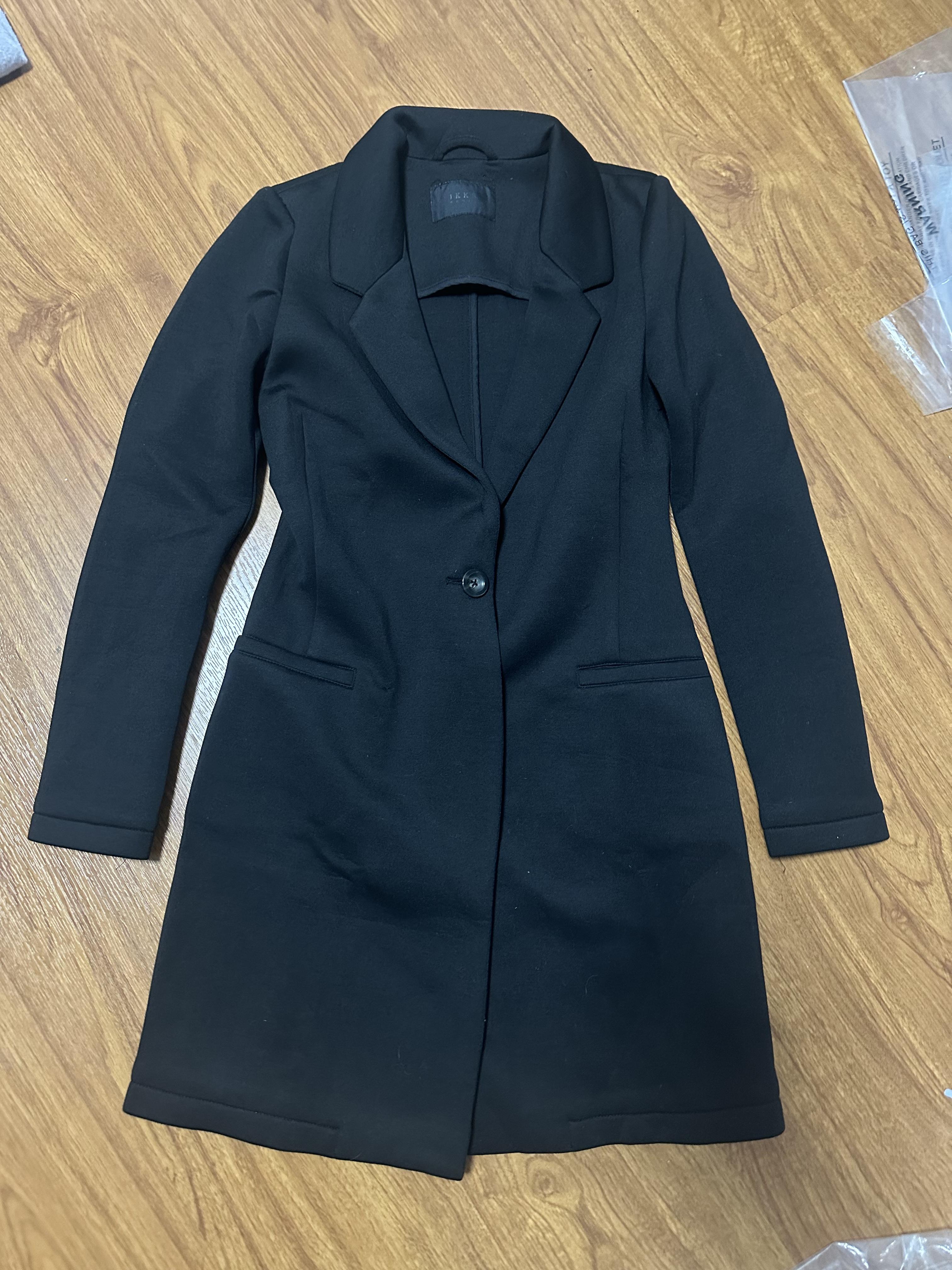 เสื้อโค้ทวูล Trench coat เสื้อโค้ทวูล โค้ทสีดำ แบรนด์ IKKS WOMAN