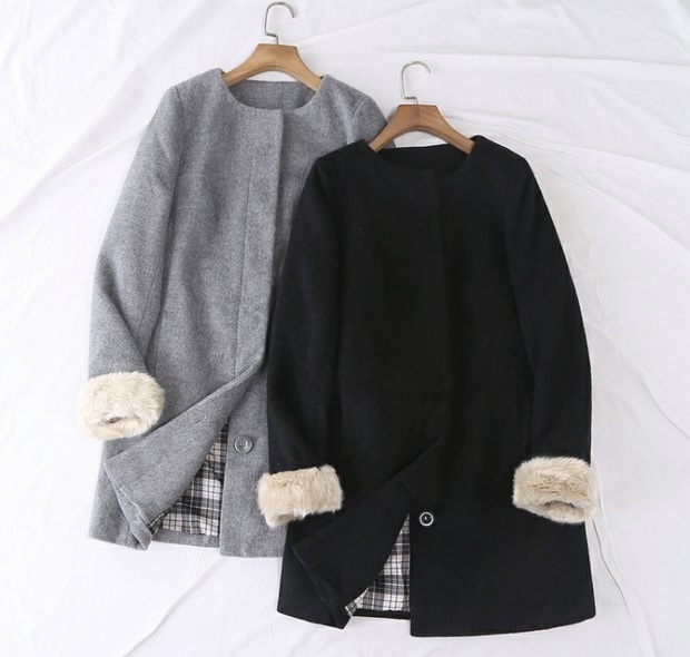เสื้อโค้ทวูล Trench coat เสื้อโค้ทวูล โค้ทสีดำ แบรนด์ C&A AMISU สำเนา สำเนา