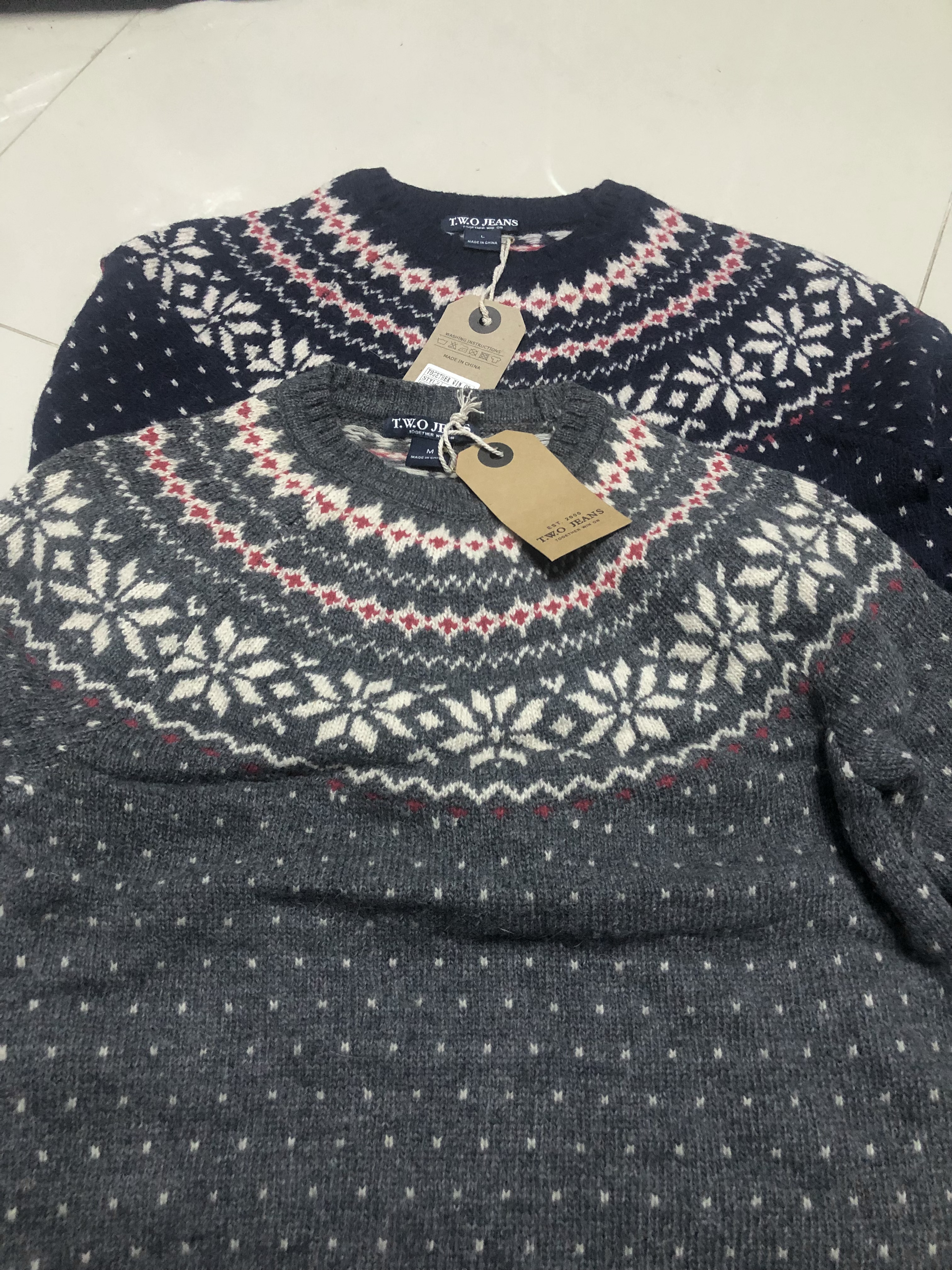 T.W.O Jeans เสื้อคลุมไหมพรม กันหนาวไหมพรม เนื้อไหม ผสมขนแกะ70% /Viscose30% แบรนด์ T.W.O Jeans