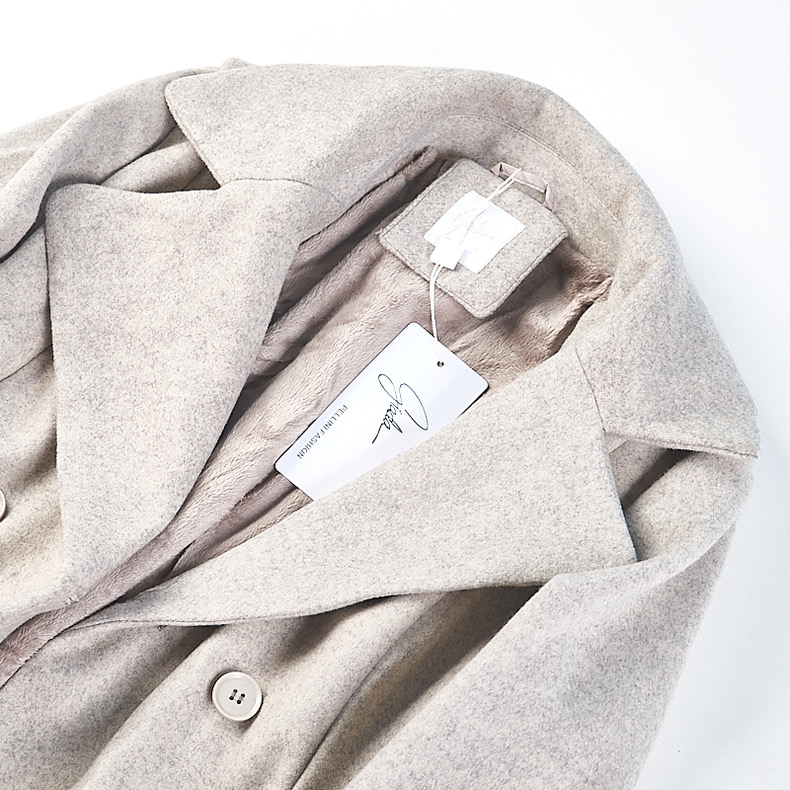 เสื้อโค้ท โค้ทวูลแต่งเฟอร์ เสื้อกันหนาว Trench coat สีเทา แบรนด GIADA
