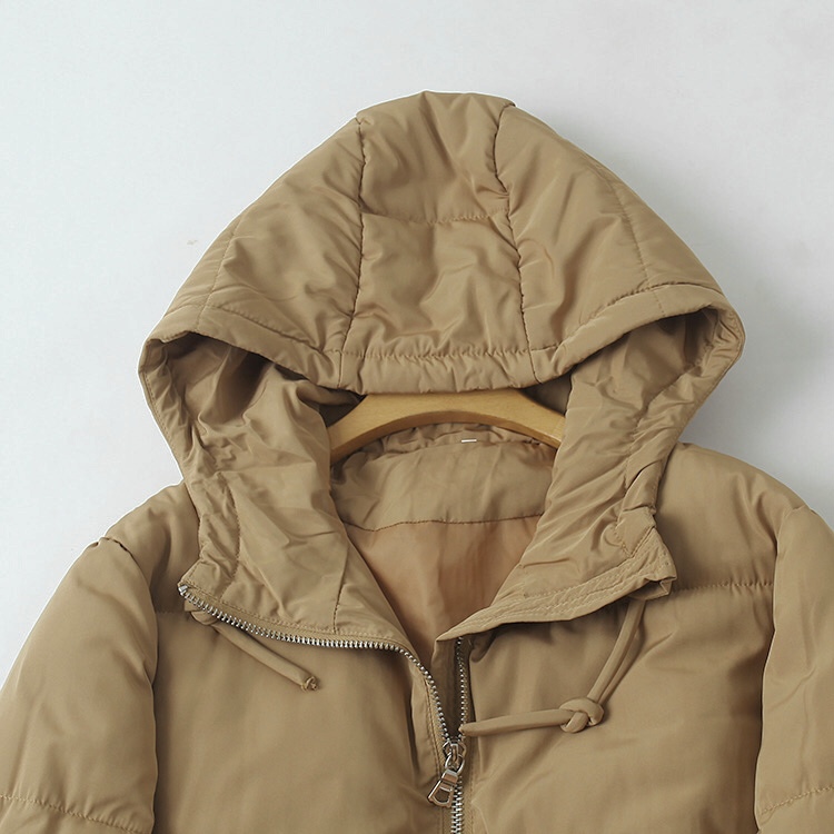เสื้อกันหนาว เสื้อฮู้ดเฟอร์ บุนวมอุ่น สีนู้ดส้ม แบรนด์ Cranberry jeans (padded puffer coat สำเนา