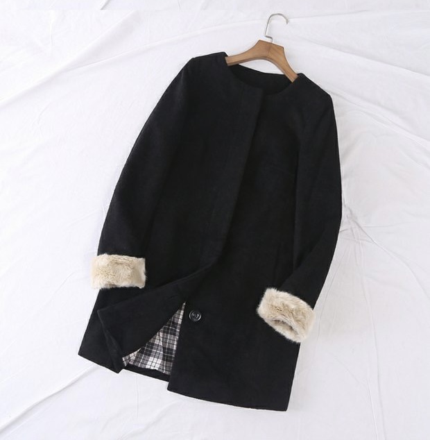 เสื้อโค้ทวูล Trench coat เสื้อโค้ทวูล โค้ทสีดำ แบรนด์ C&A AMISU สำเนา สำเนา