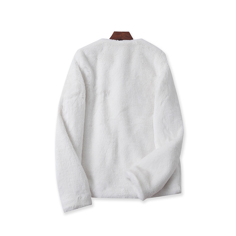 Selected เสื้อเฟอร์กันหนาว เสื้อขน Fluffy coat สีขาว แบรนด์ SELECTED สำเนา สำเนา สำเนา สำเนา