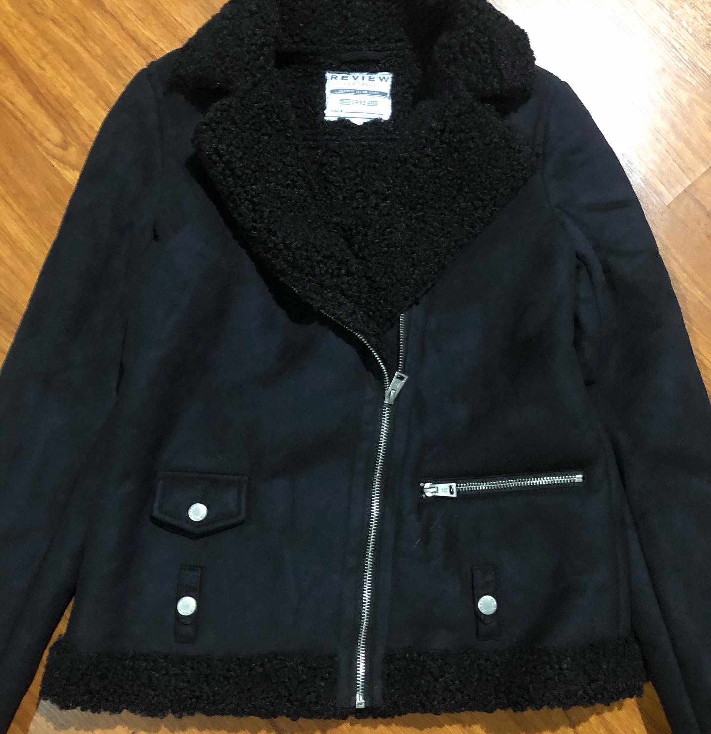 เสื้อโค้ท กันหนาว Pea coat หนังกลับ สีดำ REVIEW ดำ