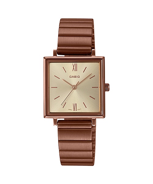 CASIO นาฬิกาคาสิโอ นาฬิกาข้อมือ นาฬิกากันน้ำ นาฬิกาของแท้ ประกันศูนย์ CMG 1 ปี รุ่น LTP-E155R-9A นาฬิกาสีน้ำตาล