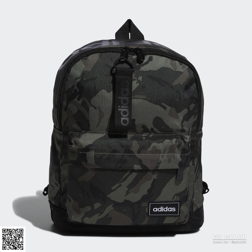 Adidas กระเป๋าเป้ลายพรางทรงคลาสสิกขนาดเล็ก สีดำ