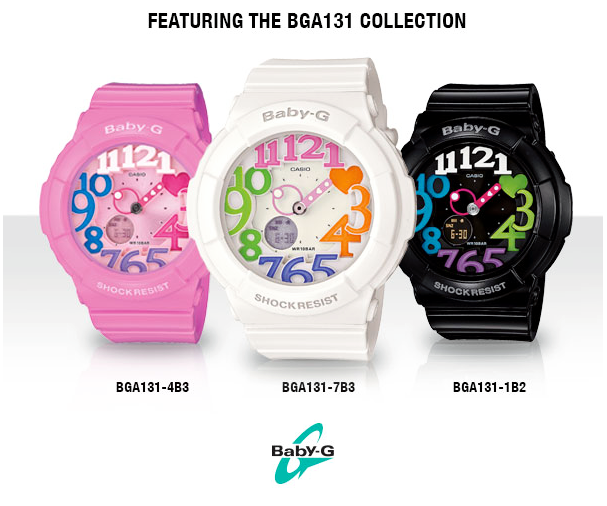 CASIO BABY-G นาฬิกาข้อมือ นาฬิกากันน้ำ นาฬิกาของแท้ ประกันศูนย์ CMG 1 ปี รุ่น BGA-131-1B2 นาฬิกาสีดำ