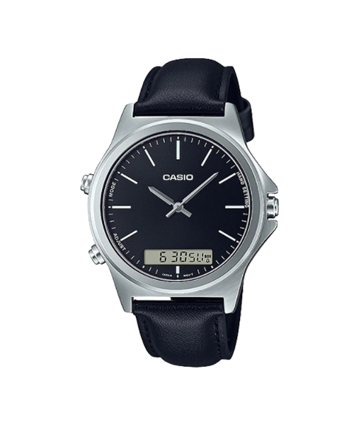 CASIO นาฬิกาข้อมือ นาฬิกากันน้ำ นาฬิกาของแท้ ประกันศูนย์ CMG 1 ปี รุ่น MTP-VC01L-1E นาฬฺกาสีดำ