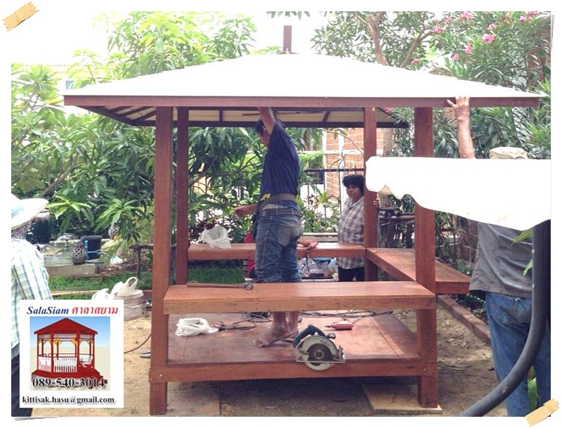 รหัสสินค้า : SL-012 : ศาลาทางบาหลี สีเสาเหลี่ยม ขนาด 2 X 2 X 3 เมตร