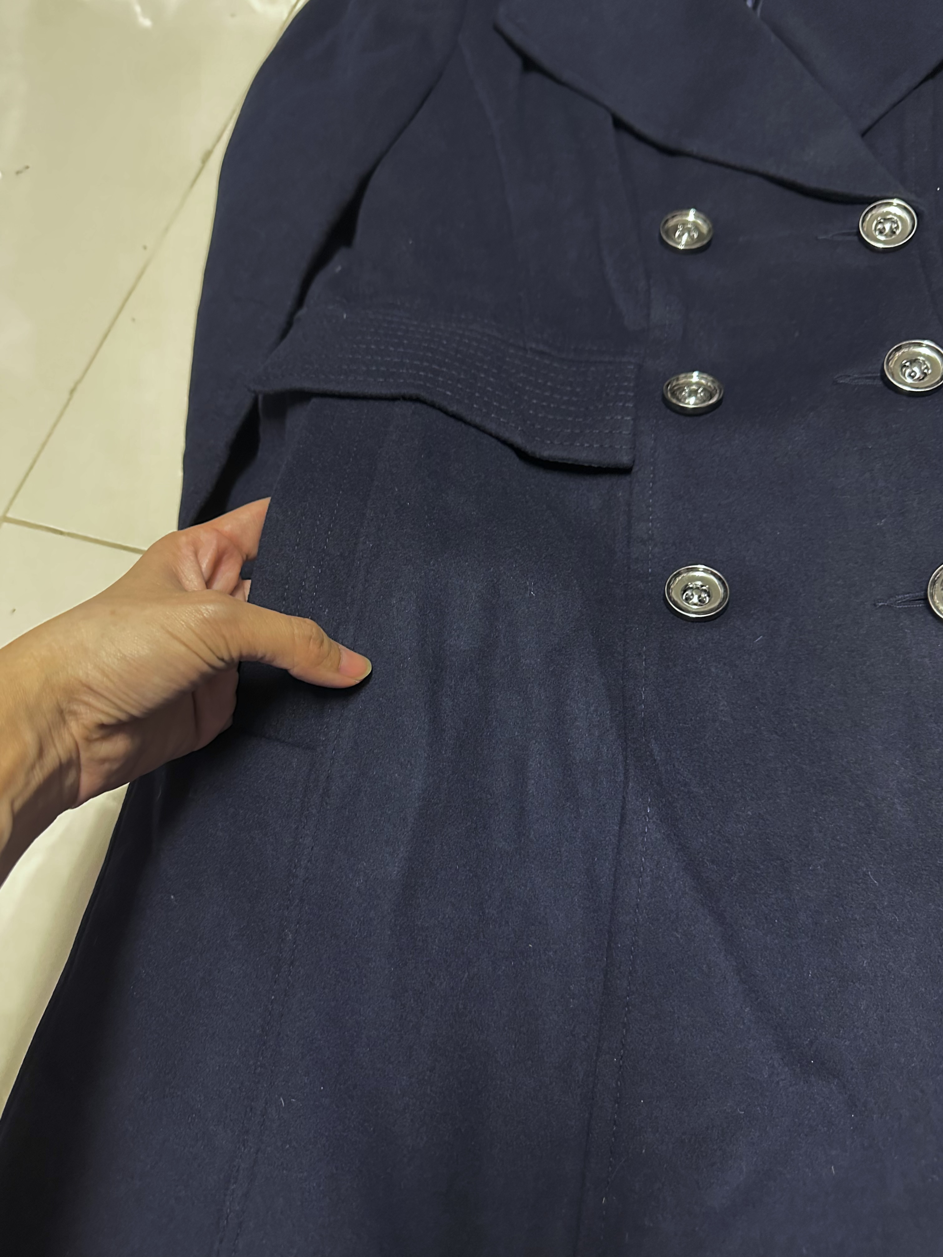 Wallis เสื้อโค้ท เสื้อกันหนาว เนื้อผ้าสักหลาดวูล สีกรม แบรนด Wallis petite