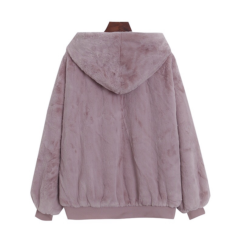 Pink latte เสื้อเฟอร์กันหนาว หมวกฮู้ด เสื้อขน (FLUFFY COAT ) แบรนด์ Pink latte