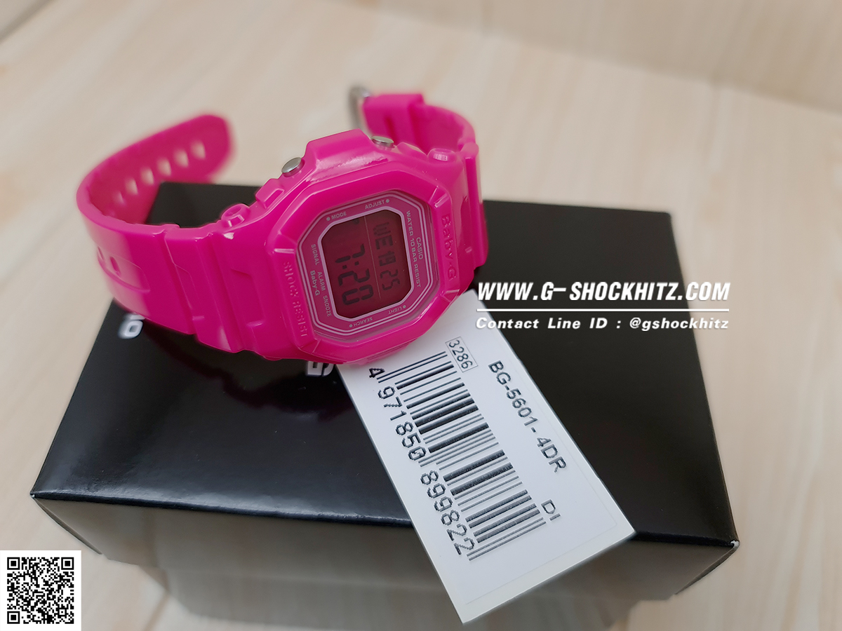 CASIO MID YEAR SALE BABY-G พร้อมส่ง นาฬิกาข้อมือ นาฬิกากันน้ำ นาฬิกาของแท้ ประกันศูนย์ CMG 1 ปี รุ่น BG-5601-4 นาฬิกาสีชมพู