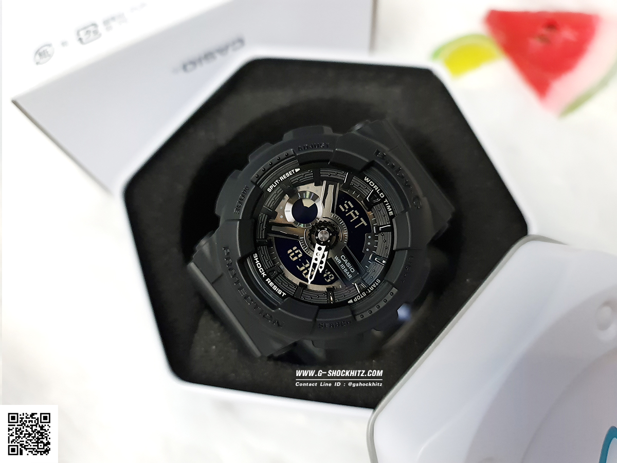 CASIO BABY-G นาฬิกาข้อมือ นาฬิกากันน้ำ นาฬิกาของแท้ ประกันศูนย์ CMG 1 ปี รุ่น BA-110BC-1A นาฬิกาสีดำ