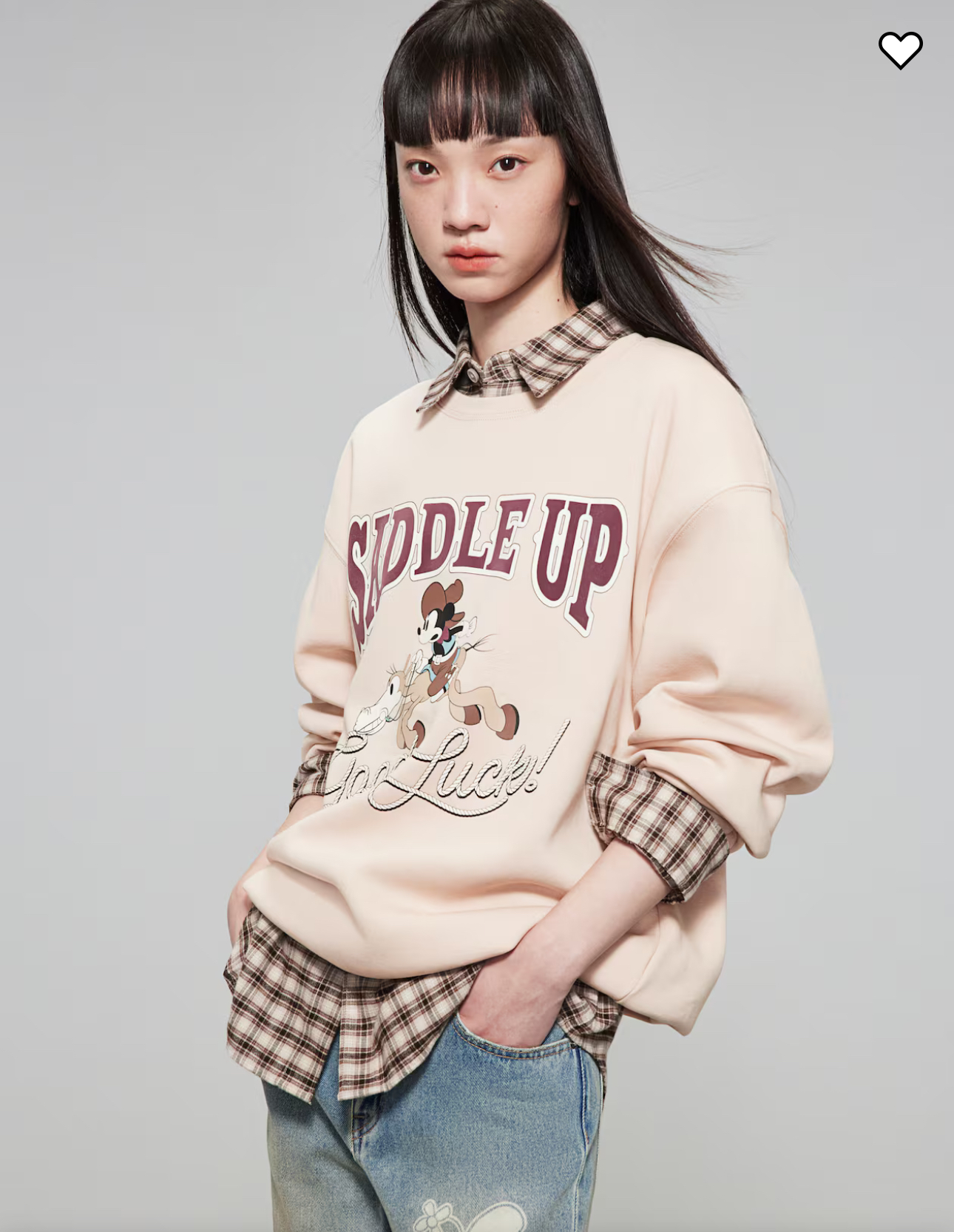 เสื้อฮู้ด สเวตเตอร์ กันหนาว Mickey Saddle up H&M DISNEYLAND PARIS mickey candy เสื้อมิคกี้ เม้าส์ Mickey mouse mickey mouse งาน DISNEYแท้ สีเบจ สำเนา ชมพู