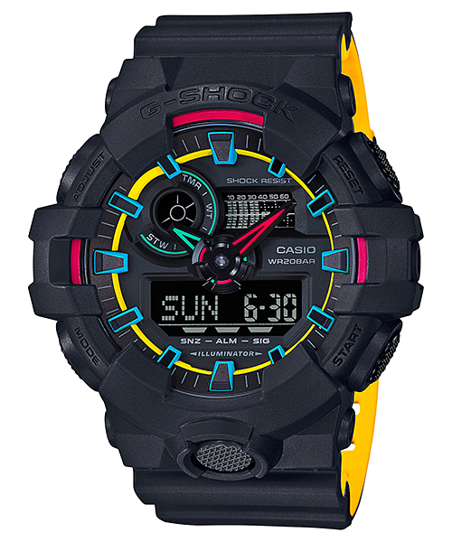 CASIO G-SHOCK นาฬิกาข้อมือ นาฬิกากันน้ำ นาฬิกาของแท้ ประกันศูนย์ CMG 1 ปี รุ่น GA-700SE-1A9 นาฬิกาสีดำ
