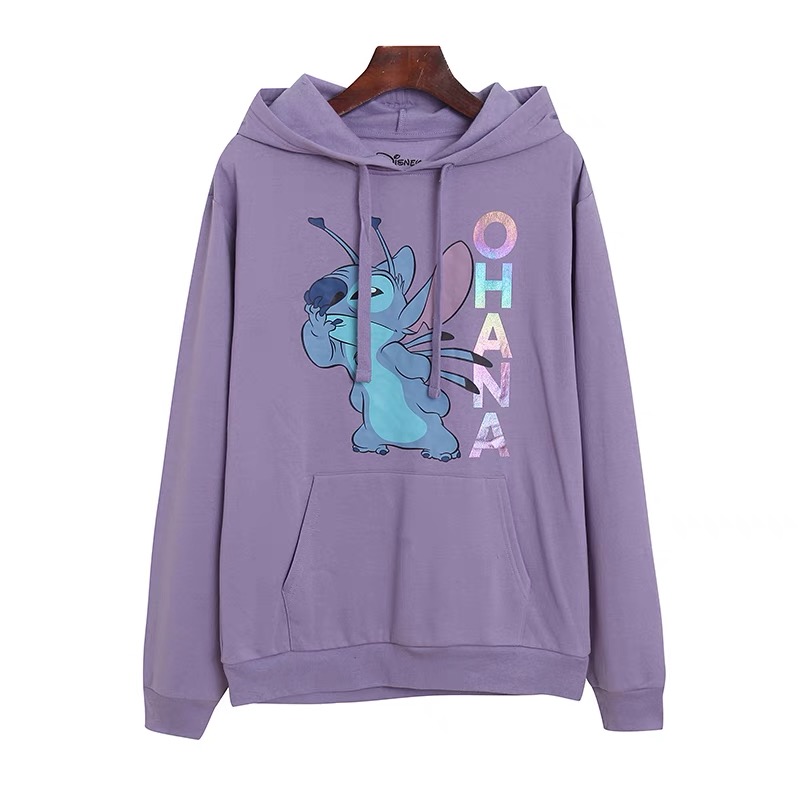 เสื้อฮู้ด stitch Disney เสื้อยืด แขนยาว สีม่วง ลายการ์ตูน STITCH งานสวย มากคะ สำเนา สำเนา ม่วง