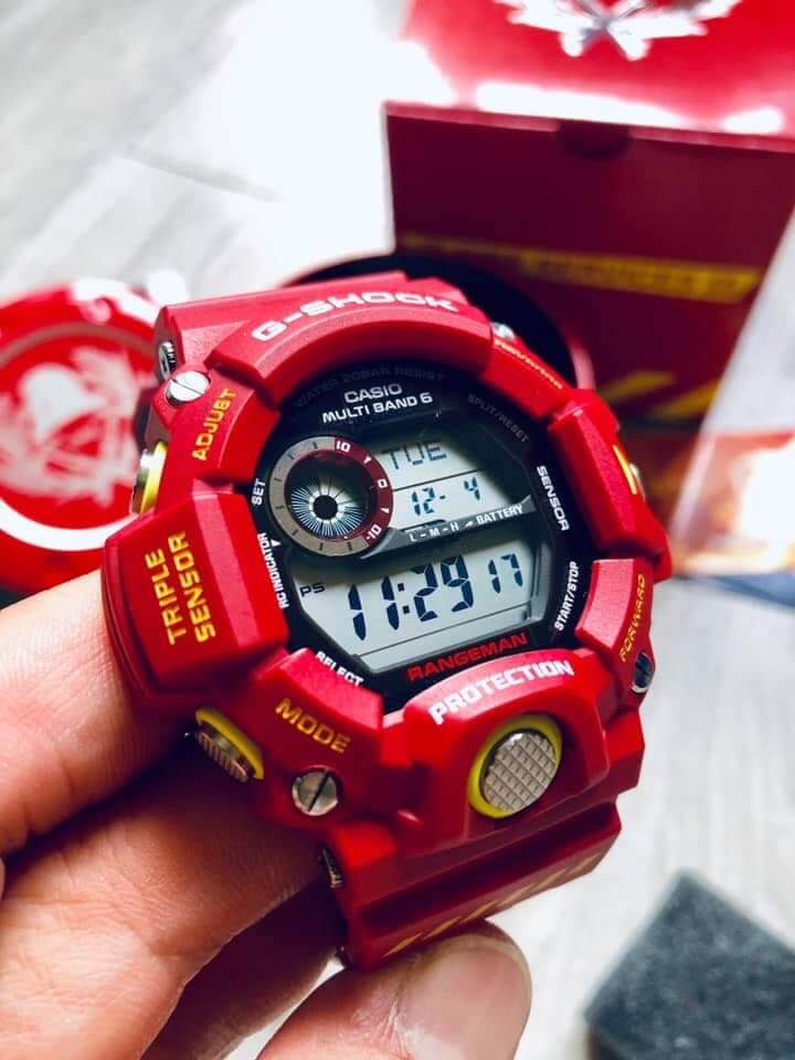 CASIO G-SHOCK นาฬิกาข้อมือ นาฬิกากันน้ำ นาฬิกาของแท้ ประกันศูนย์ CMG 1 ปี รุ่น GW-9400FSD-4 นาฬิกาสีแดง