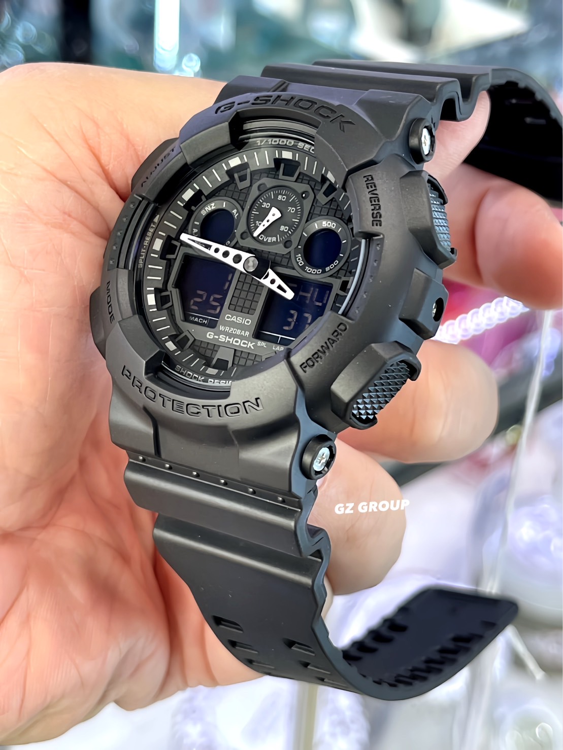 CASIO G-SHOCK นาฬิกาข้อมือ นาฬิกากันน้ำ นาฬิกาของแท้ ประกันศูนย์ CMG 1 ปี รุ่น GA-100-1A1 นาฬิกาสีดำ