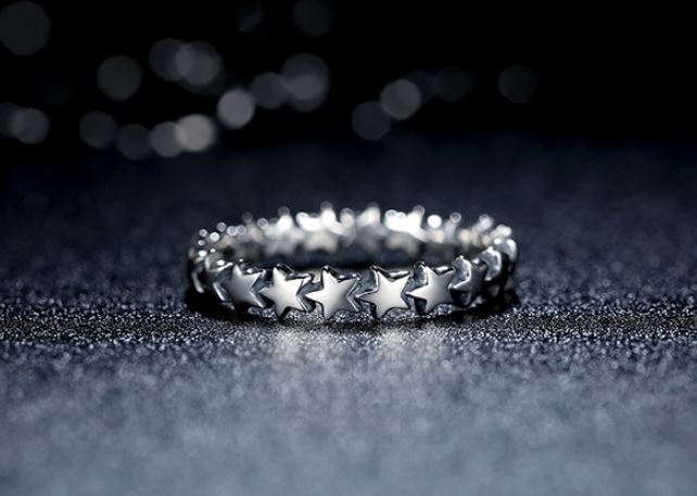แหวนเงินแท้ 925 Sterling แหวนผู้หญิง ดีไซน์ รูป ดาวสีเงิน เรียงต่อกัน แหวน ดวงดาว แหวนหมั้น แหวนแทนใจ ของขวัญให้แฟน สุดหรู 523712