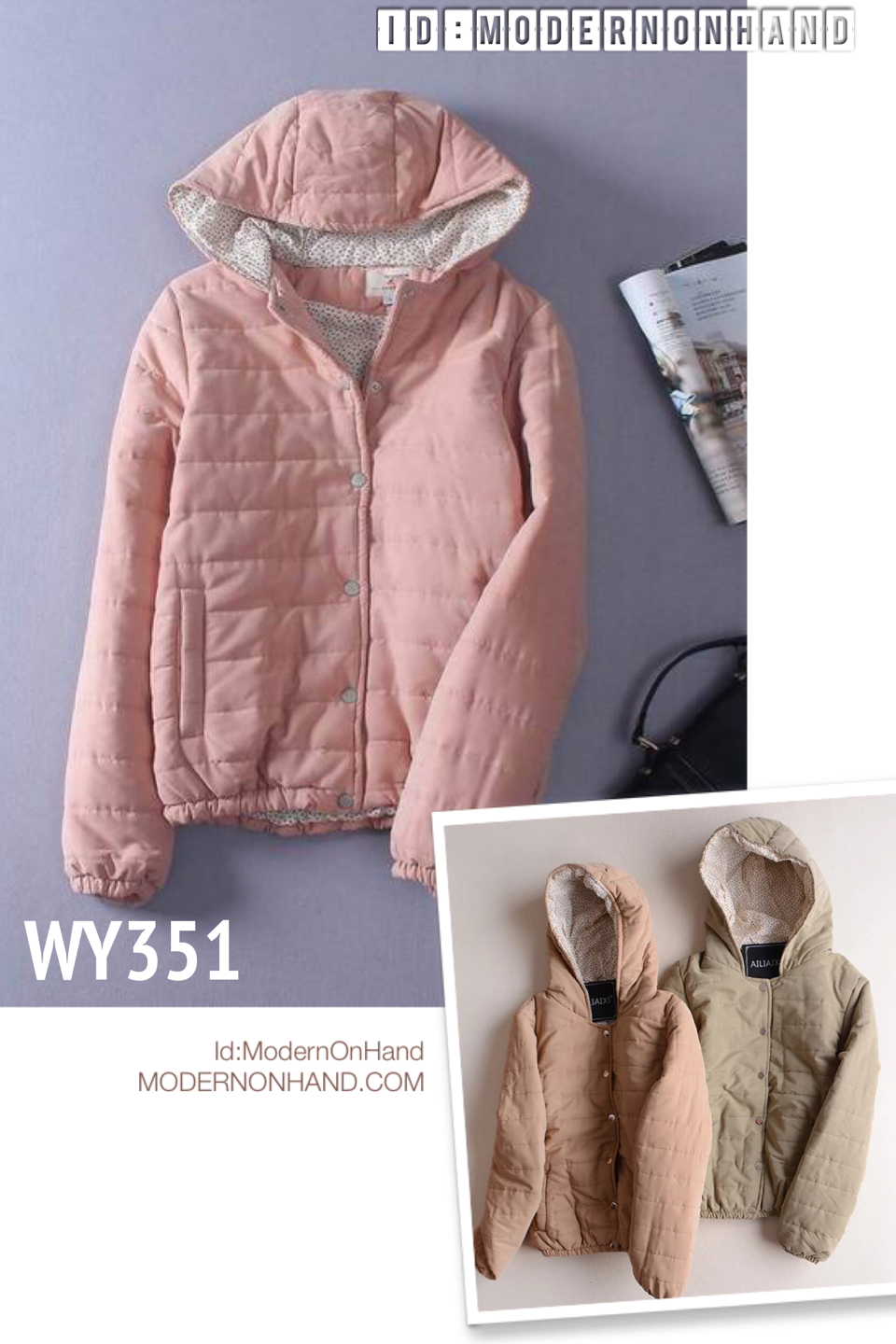 เสื้อกันหนาว เสื้อหนาว บุนวม หมวกฮูท สีชมพู หวาน ด้านในแต่งซับผ้าฝ้าย ลายดอกเหลือง น่ารัก มากๆคะ