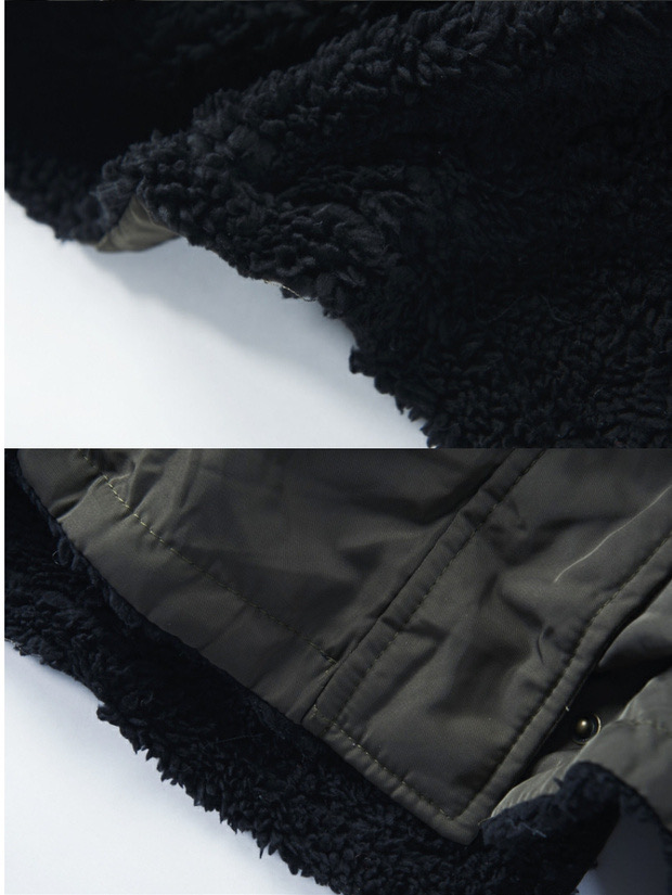 เสื้อโค้ทฮู้ดกันหนาว เสื้อปาร์กา parka แต่งเฟอร์ ดำ