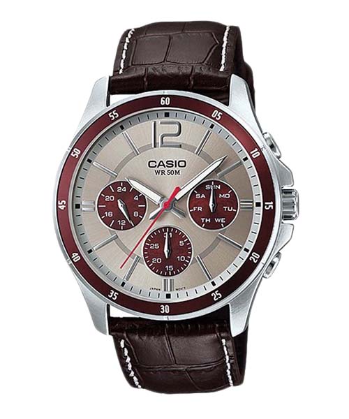 CASIO นาฬิกาคาสิโอ นาฬิกาข้อมือ นาฬิกากันน้ำ นาฬิกาของแท้ ประกันศูนย์ CMG 1 ปี รุ่น MTP-1374L-7A1 นาฬิกาสีดำ