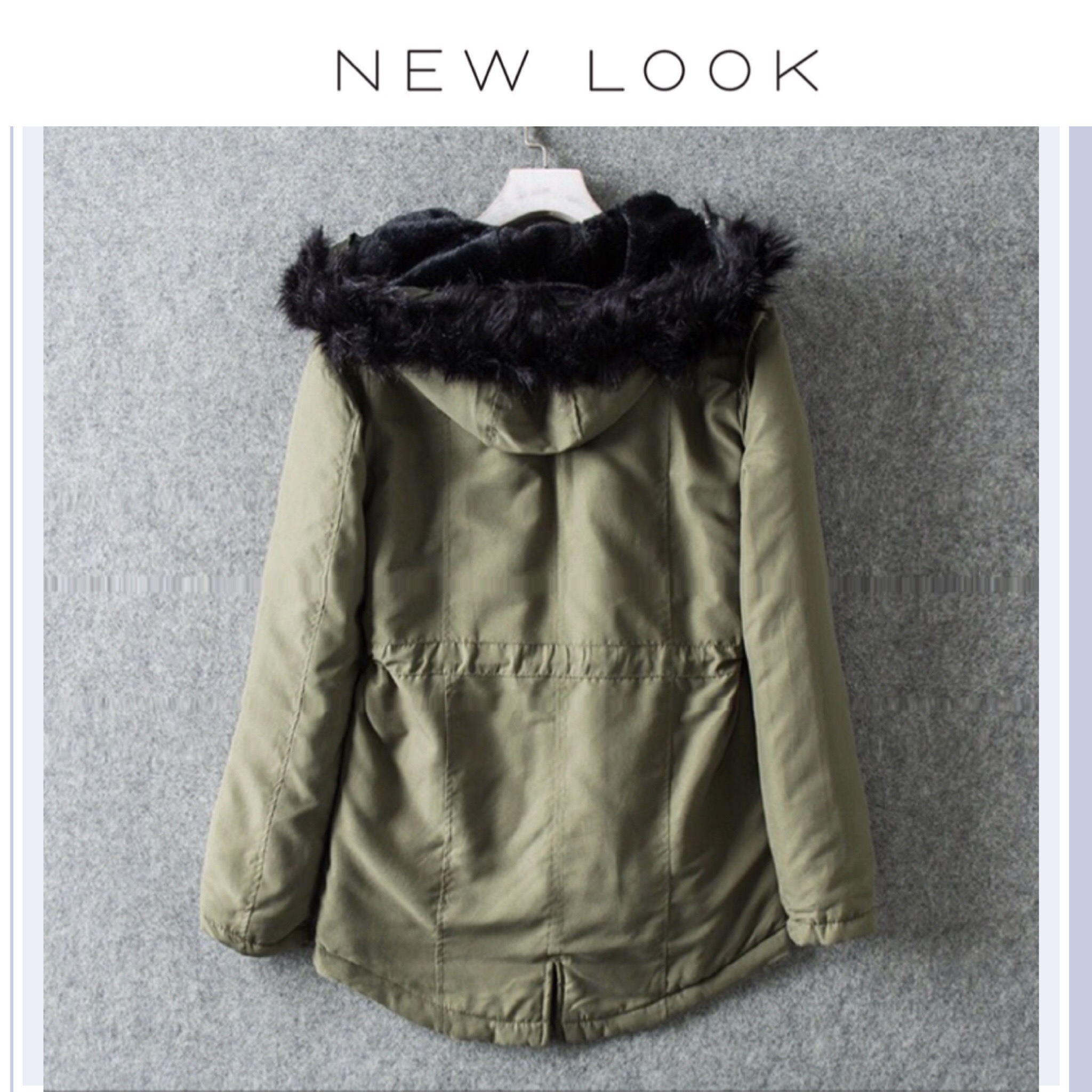 New look เสื้อโค้ท ฮูท เสื้อกันหนาวparka สีเขียว แบรนด์NEW LOOK แต่งเฟอร์ บุนวมอุ่น งานสวย แนวมากคะ สำเนา สำเนา เขียว