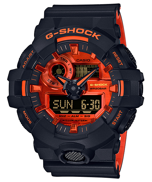 CASIO G-SHOCK นาฬิกาข้อมือ นาฬิกากันน้ำ นาฬิกาของแท้ ประกันศูนย์ CMG 1 ปี รุ่น GA-700BR-1A นาฬิกาสีดำ