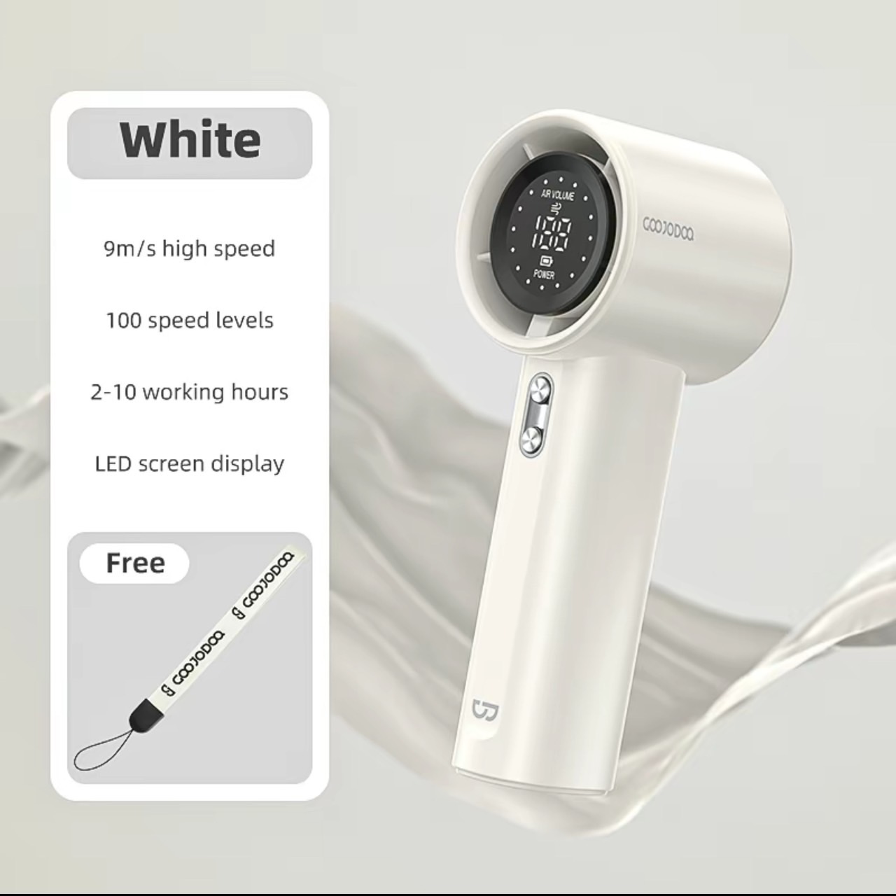 GOOJODOQ พัดลมพกพา พัดลมมือถือ ความเร็วสูง ทํางานเงียบ ปรับความเร็วได้ USB พัดลมมือถือ