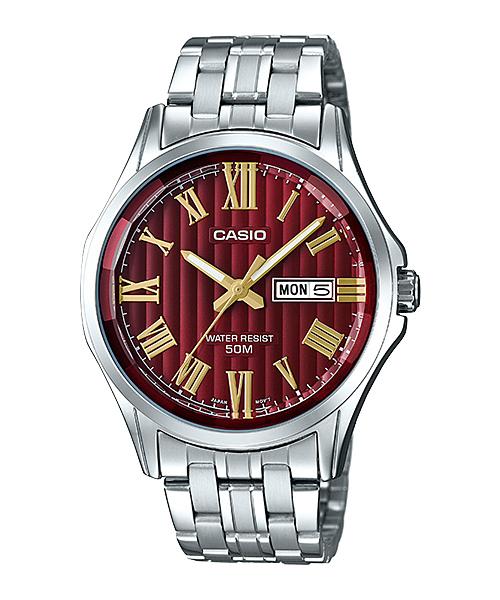 CASIO นาฬิกาคาสิโอ นาฬิกาข้อมือ นาฬิกากันน้ำ นาฬิกาของแท้ ประกันศูนย์ CMG 1 ปี รุ่น MTP-E131DY-4A นาฬิกาสีเงิน