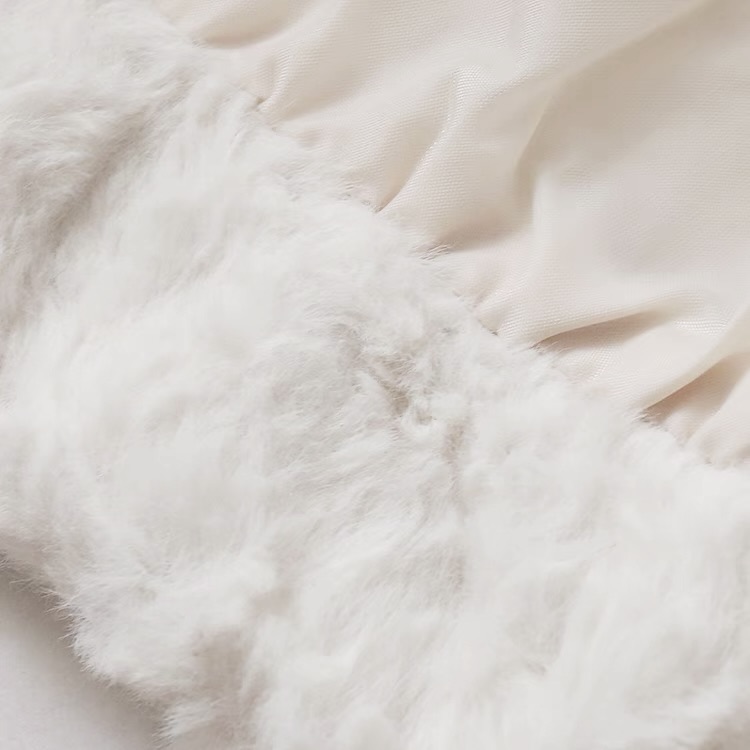 915 เสื้อเฟอร์กันหนาว หมวกฮู้ด เสื้อขน Fluffy coat แบรนด์ SUREVE (JAPAN) เทา
