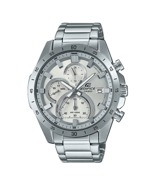 CASIO EDIFICE นาฬิกาข้อมือ นาฬิกากันน้ำ นาฬิกาของแท้ ประกันศูนย์ CMG 1 ปี รุ่น EFR-571MD-8A นาฬิกาสีเงิน