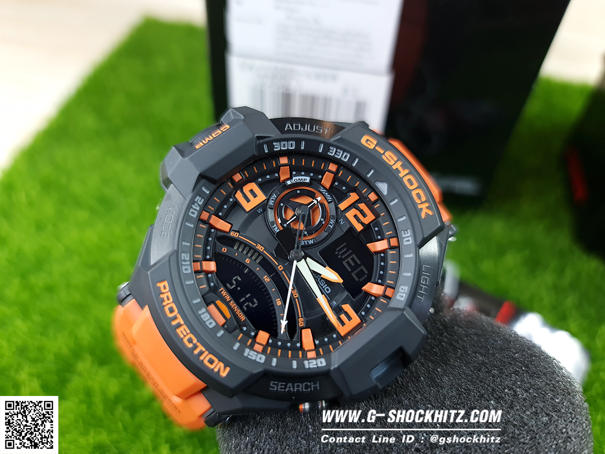 CASIO MID YEAR SALE G-SHOCK นาฬิกาข้อมือ นาฬิกากันน้ำ นาฬิกาของแท้ ประกันศูนย์ CMG 1 ปี รุ่น GA-1000-4A นาฬิกาสีส้ม