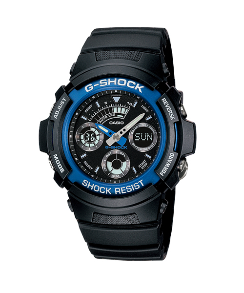 CASIO G-SHOCK นาฬิกาข้อมือ นาฬิกากันน้ำ นาฬิกาของแท้ ประกันศูนย์ CMG 1 ปี รุ่น AW-591-2A นาฬิกาสีดำ