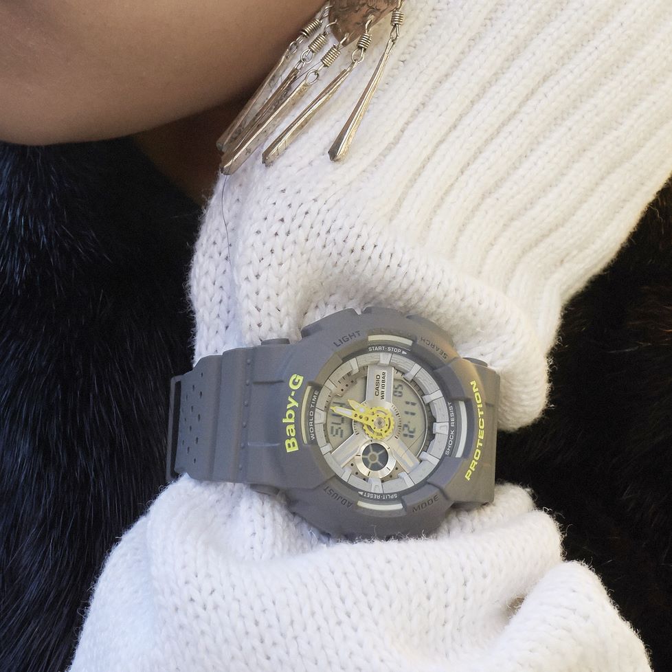 CASIO BABY-G นาฬิกาข้อมือ นาฬิกากันน้ำ นาฬิกาของแท้ ประกันศูนย์ CMG 1 ปี รุ่น BA-110PP-8A นาฬิกาสีเทา