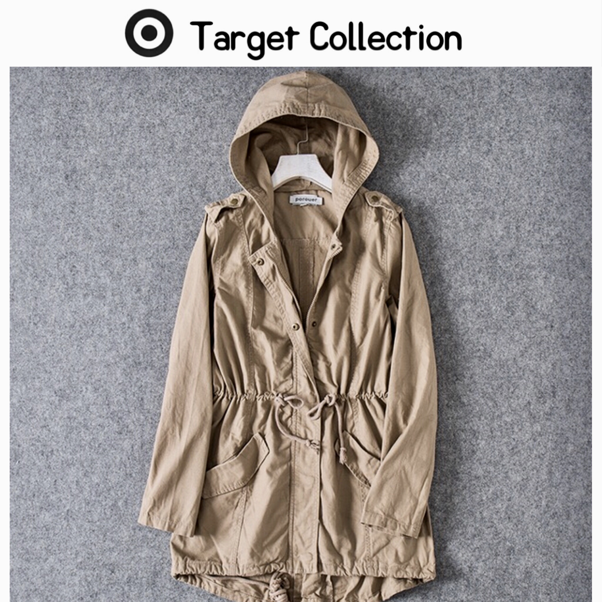 Target collection เสื้อฮู้ดทหาร เสื้อคลุม สีเขียวทหาร หมวกฮู้ด เสื้อปาร์กา เสื้อ นอก แบรนด์ TARGET COLLECTION เท่ห์มากคะ Size S/M/L/XL สำเนา เขียว