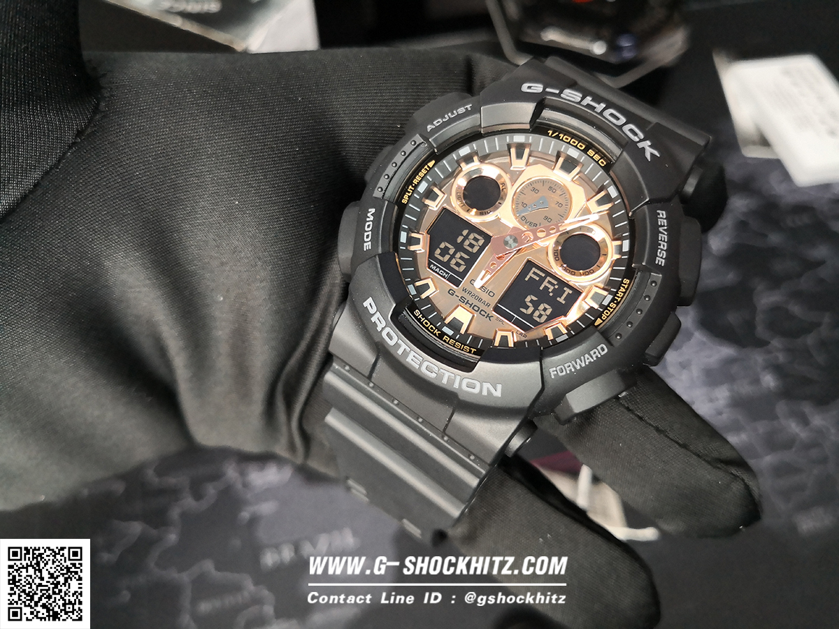 CASIO G-SHOCK นาฬิกาข้อมือ นาฬิกากันน้ำ นาฬิกาของแท้ ประกันศูนย์ CMG 1 ปี รุ่น GA-100MMC-1A นาฬิกาสีดำ