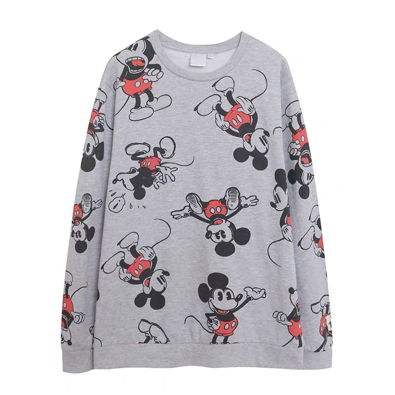 เสื้อวอร์ม สเวตเตอร์ Disney เสื้อมิคกี้ mickey แขนยาว สีเทา ลายการ์ตูน DISNEYงานสวย มากคะ ครีม