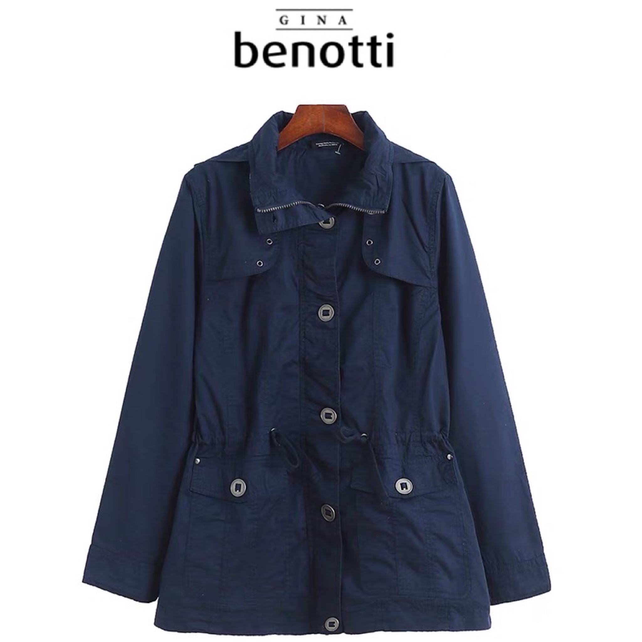 Gina Benotti เสื้อนอก เสื้อคลุมหมวกฮู้ด เสื้อแจ็คเก็ต สีน้ำเงิน แบรนด์ GINA BENOTTI น้ำเงิน