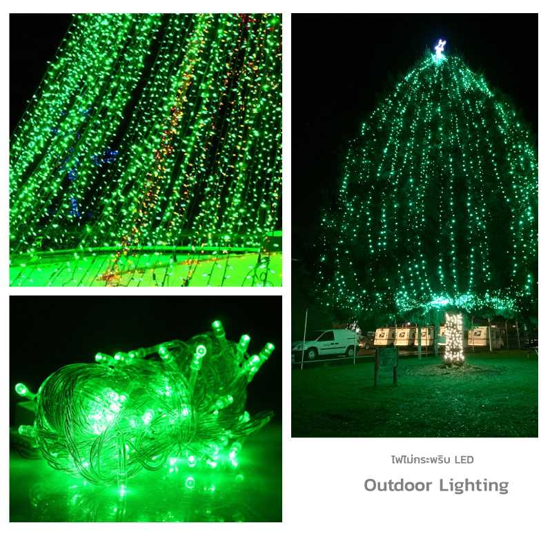 ไฟไม่กระพริบ LED สีเขียว ไฟประดับตกแต่ง