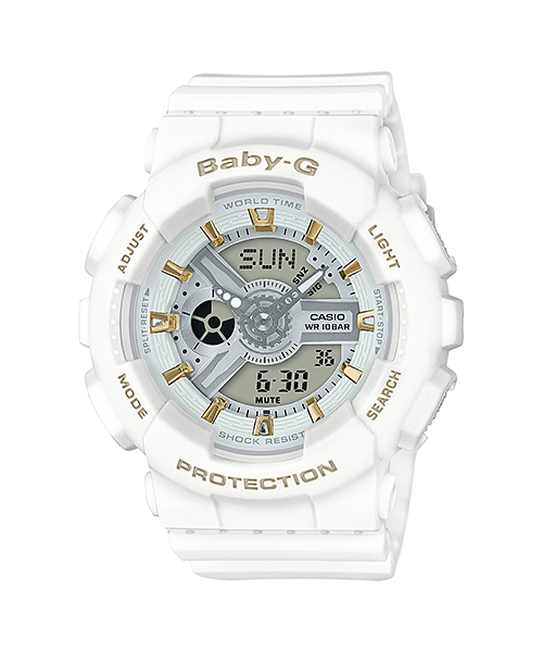 CASIO BABY-G นาฬิกาข้อมือ นาฬิกากันน้ำ นาฬิกาของแท้ ประกันศูนย์ CMG 1 ปี รุ่น BA-110GA-7A1 นาฬิกาสีขาว