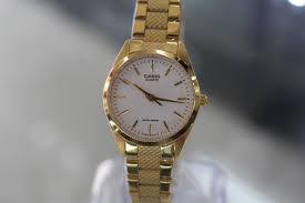 CASIO นาฬิกาคาสิโอ นาฬิกาข้อมือ นาฬิกากันน้ำ นาฬิกาของแท้ ประกันศูนย์ CMG 1 ปี รุ่น LTP-1274G-7A นาฬิกาสีทอง