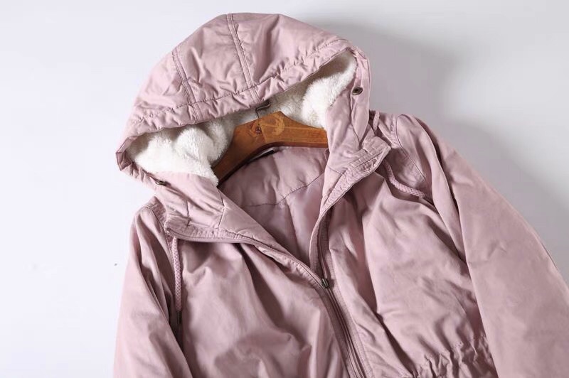 Jean pascale เสื้อโค้ทฮู้ดกันหนาว เสื้อปาร์กา parka สีชมพู แบรนด์ JEAN PASCALE ชมพู