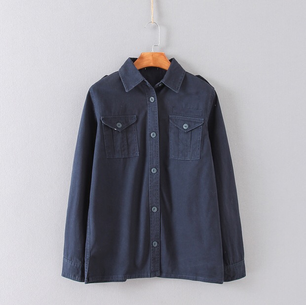 เสื้อนอก เสื้อแจ็คเก็ต เสื้อทหาร สีน้ำเงินกรม แต่งกระเป๋า งาน PRIVATE PAUSE (JAPAN) สวย เท่ห์ เซอร์ๆ size M/L/XL/2L/3L/4L สำเนา น้ำเงิน