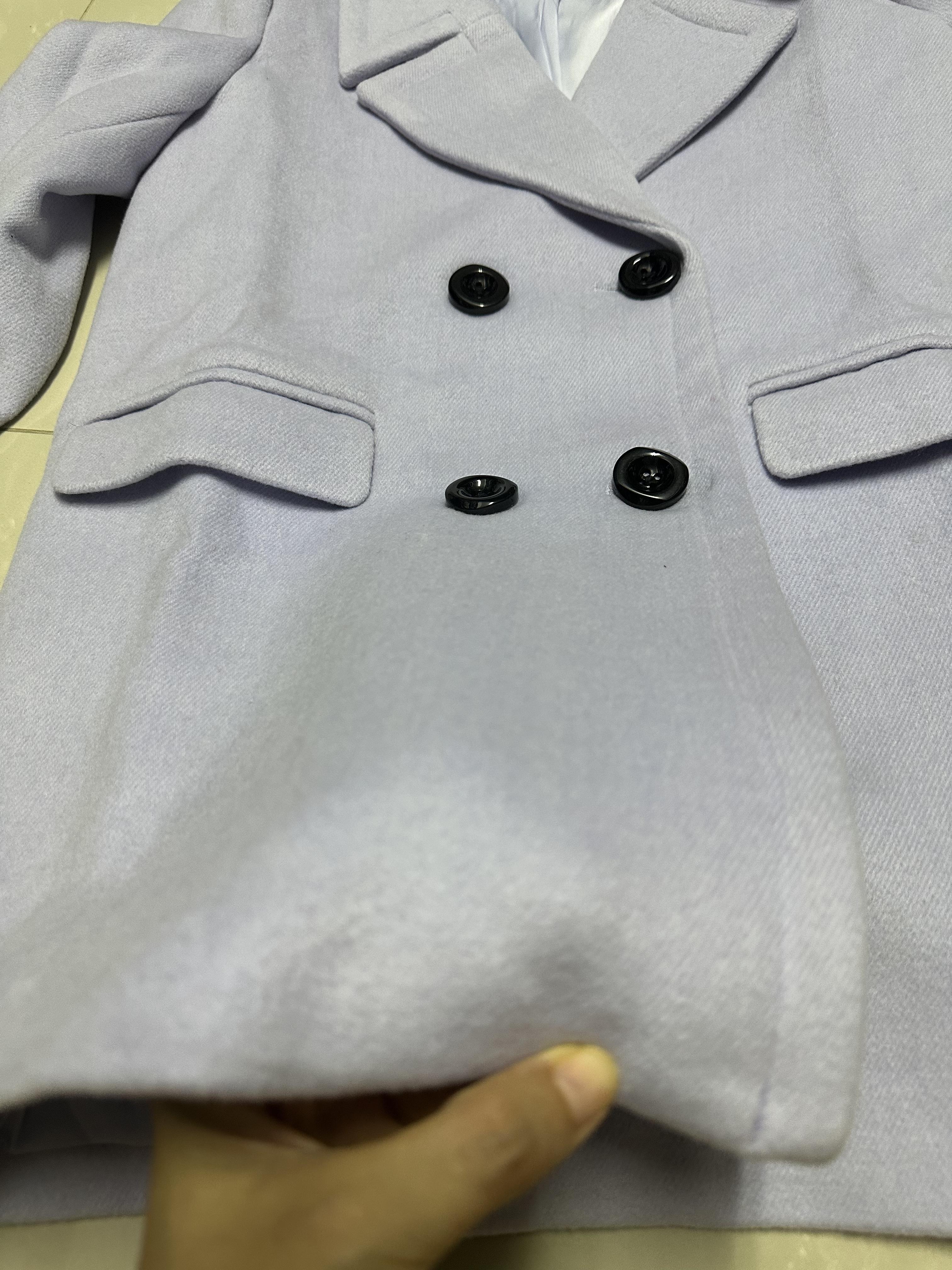 เสื้อโค้ท เสื้อกันหนาว เนื้อผ้าสักหลาดวูล สีเทา แต่งกระดุมสองแถว แบรนด์ JOICE